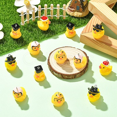 10Pcs 5 Styles Resin Pendants FIND-YW0011-49-1