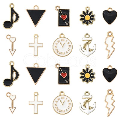 20Pcs 10 Styles Alloy Enamel Charms ENAM-FS0003-45-1