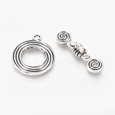 Tibetan Style Alloy Toggle Clasps TIBE-L003-015AS-1