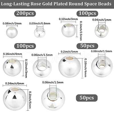 500Pcs 5 Styles Rack Plating Brass Beads KK-BBC0023-24S-1