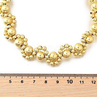 Brass Round Beaded Necklaces NJEW-D314-06G-1