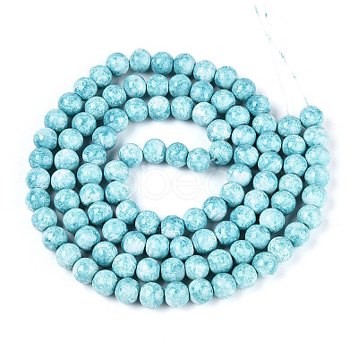 Baking Paint Glass Beads Strands LS-DGLA-N016-8mm-08-1