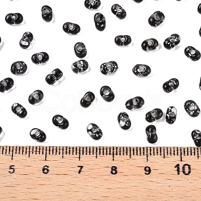 Picasso Spray Painted Glass Seed Beads SEED-T006-04-35-1