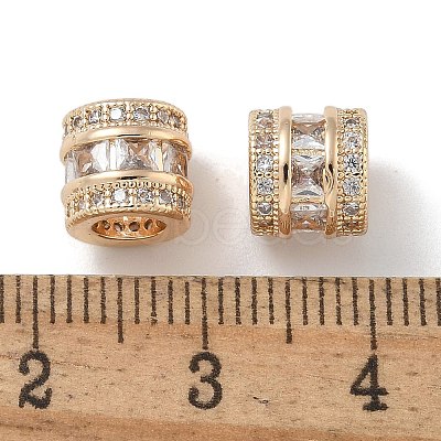 Brass Micro Pave Cubic Zirconia European Beads ZIRC-F141-04LG-1