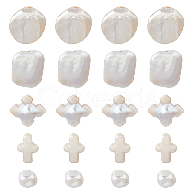 16Pcs 4 Styles Natural Keshi Pearl Beads PEAR-PH0001-34-1