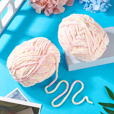 2 Skeins Polyester Yarn for Knitting & Crochet OCOR-TA0003-09A-1