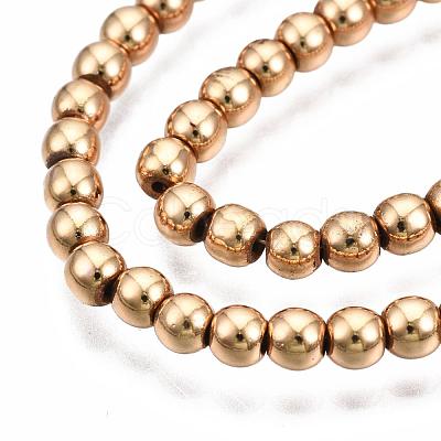 Electroplate Non-magnetic Synthetic Hematite Bead Strands G-Q466-3mm-04-1