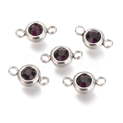304 Stainless Steel Rhinestone Links Connectors STAS-P237-17P-09-1