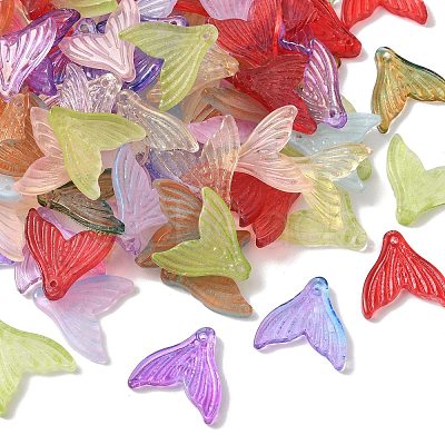 Transparent Spray Painted Glass Pendants GLAA-S190-009A-1