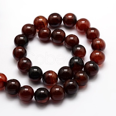 Dyed Natural Agate Round Beads Strands G-E321B-4mm-02-1
