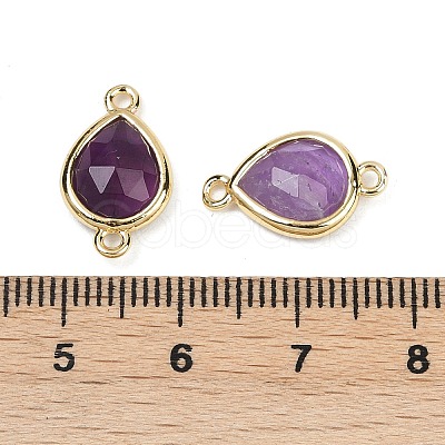 Natural Amethyst Faceted Connector Charms G-L514-048P-09-1