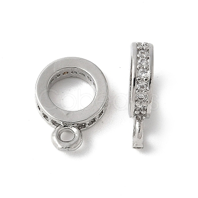 Brass Micro Pave Cubic Zirconia Tube Bails KK-D324-33P-1