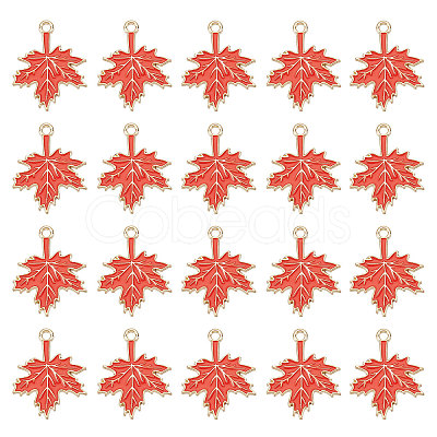 SUNNYCLUE 60Pcs Autumn Theme Rack Plating Alloy Enamel Pendants ENAM-SC0003-37-1