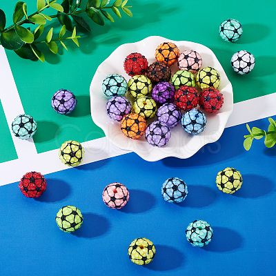 30Pcs Sport Theme Resin Rhinestone Beads RESI-TA0003-96A-1