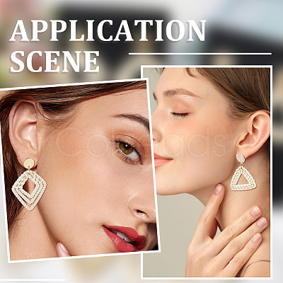 4 Pairs 4 Styles Rattan Dangle Stud Earrings EJEW-SP0001-16A-1