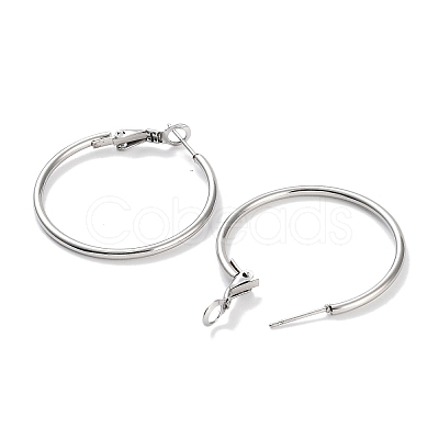 Non-Tarnish Ring 304 Stainless Steel Hoop Earrings for Women Men EJEW-B049-02B-P-1