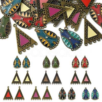 40Pcs 10 Styles Alloy Enamel Chandelier Component Links FIND-CJ0001-81-1