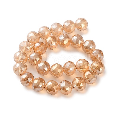 Transparent Electroplate Glass Beads Strands EGLA-N002-34F-F01-1