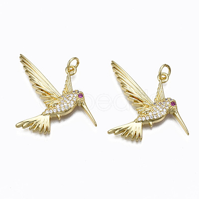 Brass Micro Pave Cubic Zirconia Pendants ZIRC-N039-147B-NF-1