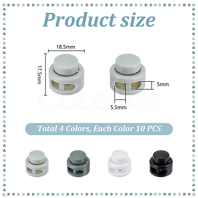 40Pcs 4 Colors Plastic Cord Locks FIND-PH0027-35-1