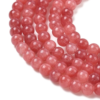 Natural Dyed Yellow Jade Gemstone Bead Strands G-R271-4mm-Y19-1-1