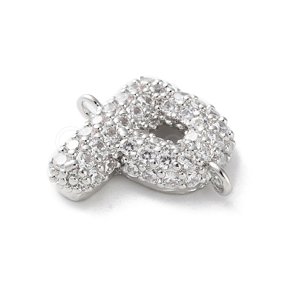 Brass Micro Pave Cubic Zirconia Letter Links KK-I717-04P-P-1
