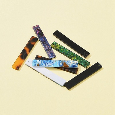 8Pcs 4 Style Cellulose Acetate(Resin) Big Pendants KY-FS0001-17-1