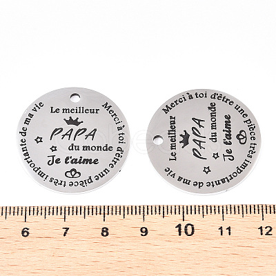 Non-Tarnish 201 Stainless Steel Pendants STAS-T064-38P-3-1