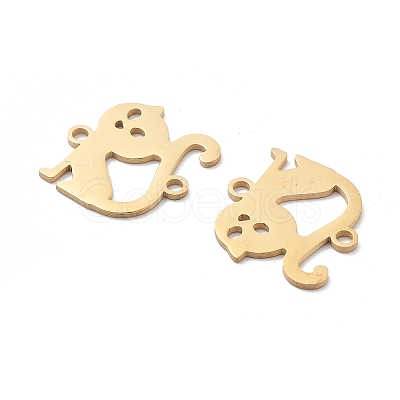 Ion Plating(IP) 304 Stainless Steel Hollow Connector Charms STAS-P332-05G-1
