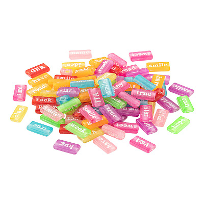 100Pcs Transparent Acrylic Beads DIY-FS0001-31-1