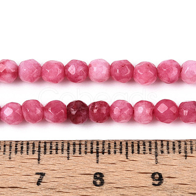 Dyed Natural White Jade Beads Strands X-G-T139-4mm-60-08-1