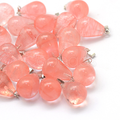 Teardrop Natural & Synthetic Mixed Stone Pendants G-Q435-M-1
