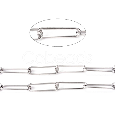Tarnish Resistant 304 Stainless Steel Paperclip Chains CHS-L022-02C-1