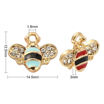 40Pcs 4 Colors Alloy Enamel Pendants ENAM-CJ0002-52-1