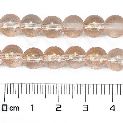 Frosted Transparent Glass Bead Strands X1-GLAA-P065-8mm-05-1