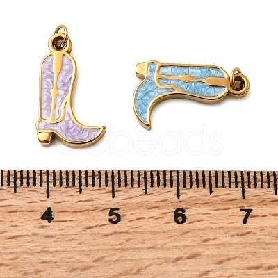 304 Stainless Steel Enamel Pendants STAS-B097-26G-07-1