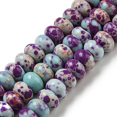 Synthetic Imperial Jasper Dyed Beads Strands G-D077-E01-02B-1