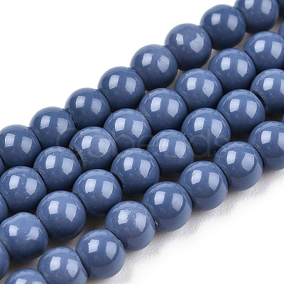 Painted Glass Beads Strands X-DGLA-S071-4mm-B45-1