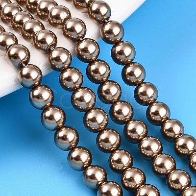 Baking Paint Pearlized Glass Pearl Bead Strands HY-N002-6mm-A06-1