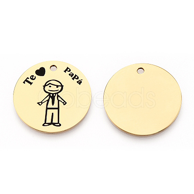 201 Stainless Steel Pendants STAS-T064-37G-3-1