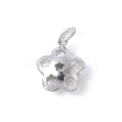 925 Sterling Silver Hollow Flower Charms STER-M093-03P-1