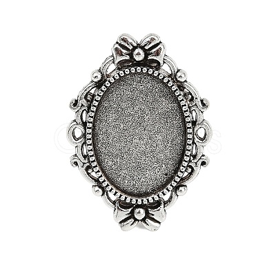 Vintage Adjustable Iron Finger Ring Components Alloy Cabochon Bezel Settings PALLOY-Q300-10AS-NR-1