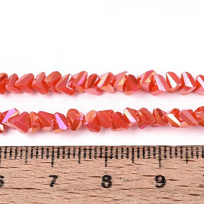 Electroplate Opaque Glass Beads Strands GLAA-N022-4mm-14-1