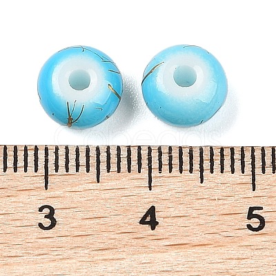 Opaque Spray Painted Glass Beads GLAA-G118-01C-1