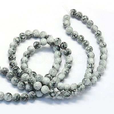 Baking Paint Glass Round Bead Strands DGLA-Q019-6mm-42-1