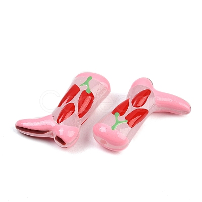 Boot Baking Paint Glass Enamel Beads LAMP-C020-02A-1