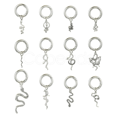 24Pcs 12 Styles Snake Alloy Shoes Charms HJEW-CJ00084-1