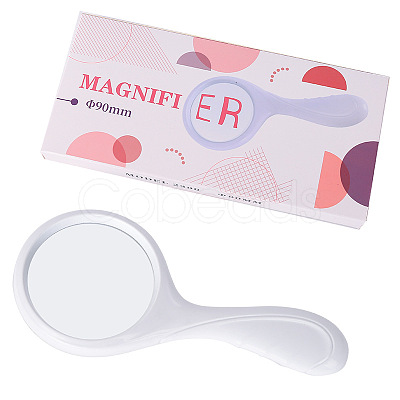 ABS Plastic Curved Handle Handheld Magnifier AJEW-L073-05-1