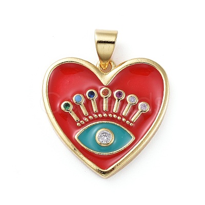 Brass Micro Pave Cubic Zirconia Pendants KK-G363-34G-1