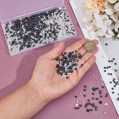 137G 9 Styles Colours Luster Czech Glass Seed Beads SEED-WR0001-04-1